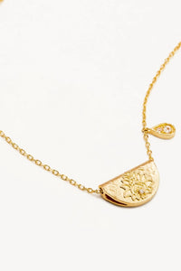 BY CHARLOTTE - LOTUS BIRTHSTONE NECKLACE - GOLD