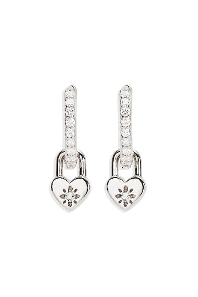 BY CHARLOTTE - LOVE UNLOCKED PADLOCK HOOPS - SILVER - PERTH STOCKIST - AUSTRALIAN STOCKIST - WA STOCKIST - AUSTRALIA STOCKIST - AUS STOCKIST - PERTH BOUTIQUE - WA BOUTIQUE - AUS BOUTIQUE - AUSTRALIA BOUTIQUE