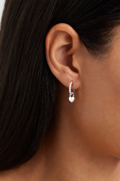 BY CHARLOTTE - LOVE UNLOCKED PADLOCK HOOPS - SILVER - PERTH STOCKIST - AUSTRALIAN STOCKIST - WA STOCKIST - AUSTRALIA STOCKIST - AUS STOCKIST - PERTH BOUTIQUE - WA BOUTIQUE - AUS BOUTIQUE - AUSTRALIA BOUTIQUE
