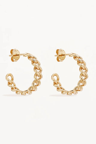 BY CHARLOTTE - RADIANT CURB HOOP EARRINGS - GOLD - PERTH STOCKIST - AUSTRALIAN STOCKIST - WA STOCKIST - AUSTRALIA STOCKIST - AUS STOCKIST - PERTH BOUTIQUE - WA BOUTIQUE - AUS BOUTIQUE - AUSTRALIA BOUTIQUE