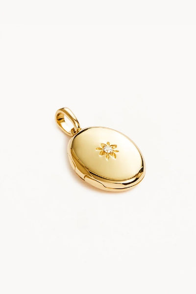 BY CHARLOTTE - ROUNDED LOTUS LOCKET PENDANT