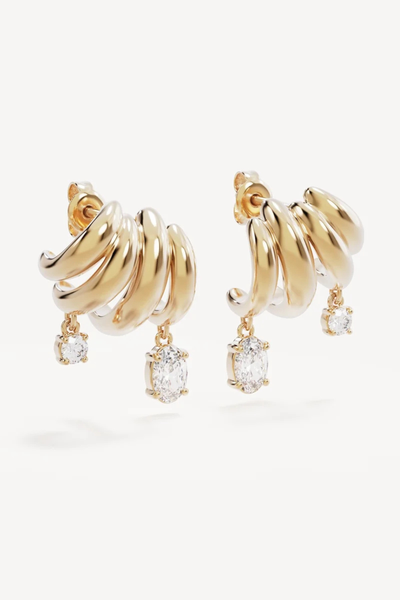 SHOP BY CHARLOTTE IN THE STARS ILLUSION HOOPS IN 18K GOLD VERMEIL ONLINE
