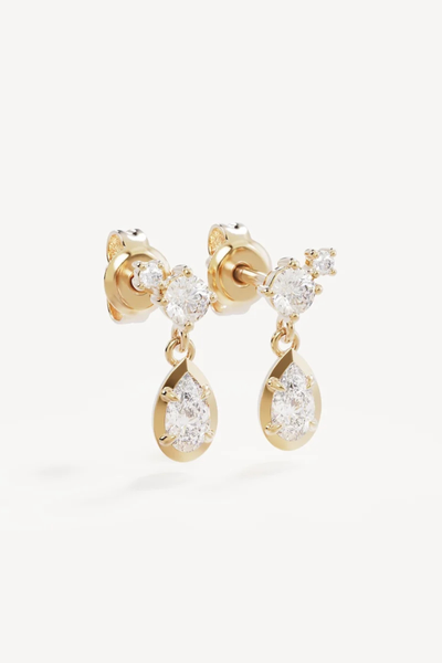 SHOP BY CHARLOTTE QUIET RADIANCE DROP STUD EARRINGS IN 18K GOLD VERMEIL ONLINE