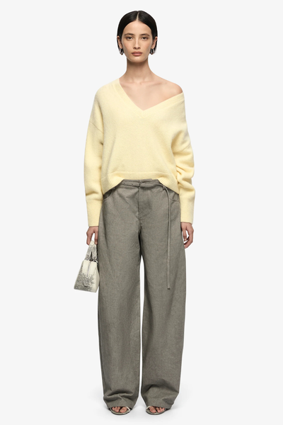 SHOP BEC + BRIDGE CAMPBELL V CROPPED JUMPER IN BUTTER ONLINE
