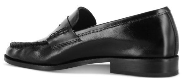 Side profile studio shot of the Senso Cooper III ebony leather loafer on a white background, showcasing the low resin heel and smooth leather finish.