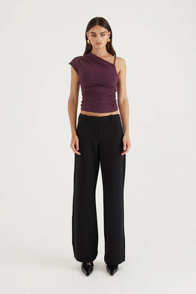 MADISON THE LABEL - CHARLOTTE TOP - AUBERGINE
