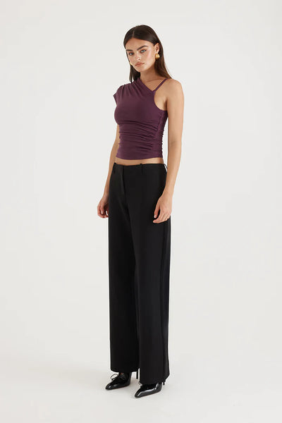 MADISON THE LABEL - CHARLOTTE TOP - AUBERGINE