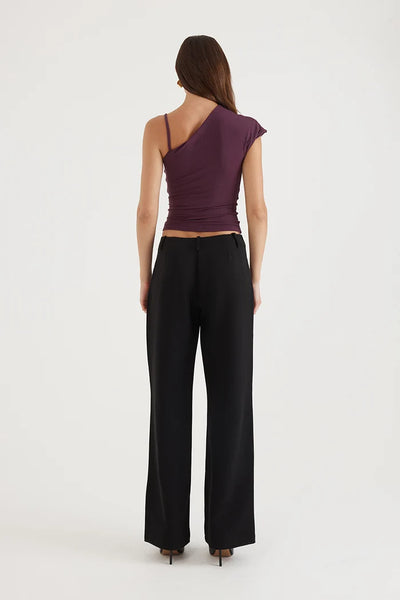 MADISON THE LABEL - CHARLOTTE TOP - AUBERGINE