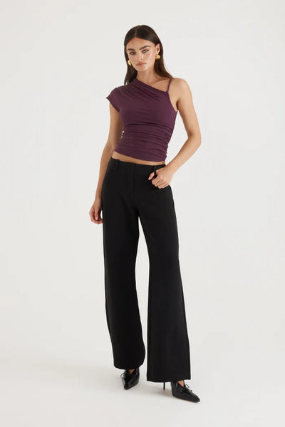 MADISON THE LABEL - CHARLOTTE TOP - AUBERGINE