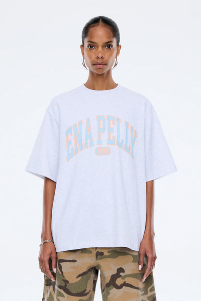 ENA PELLY - BLUE COLLEGIATE TEE - WHITE MARLE - PERTH BOUTIQUE - AUSTRALIAN BOUTIQUE - WA BOUTIQUE - INTERNATIONAL SHIPPING - USA SHIPPING - PERTH STORES - PERTH STORE - AUSTRALIA - WA - WESTER AUSTRALIA - WOMENS FASHION - FASHION - CLOTHING - WA STOCKIST - PERTH STOCKIST - AUSTRALIAN STOCKIST - STOCKIST