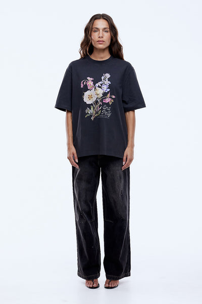 ENA PELLY - BOUQUET TEE - VINTAGE BLACK - PERTH BOUTIQUE - AUSTRALIAN BOUTIQUE - WA BOUTIQUE - INTERNATIONAL SHIPPING - USA SHIPPING - PERTH STORES - PERTH STORE - AUSTRALIA - WA - WESTER AUSTRALIA - WOMENS FASHION - FASHION - CLOTHING - WA STOCKIST - PERTH STOCKIST - AUSTRALIAN STOCKIST - STOCKIST