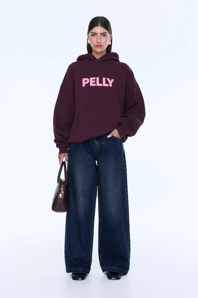 SHOP ENA PELLY CASSIE OVERSIZED HOODIE IN DEEP CHERRY RED/PELLY ONLINE
