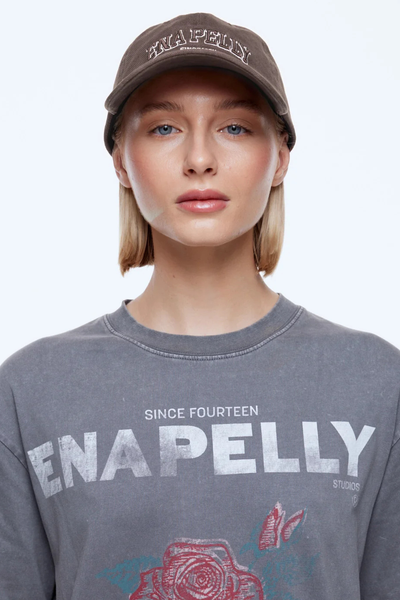 SHOP ENA PELLY COLLEGIATE CAP IN WASHED MOCHA ONLINE
