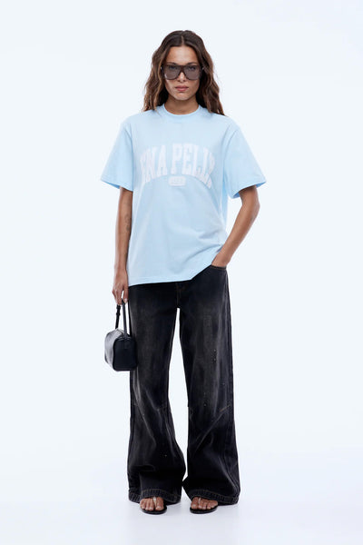 ENA PELLY - COLLEGIATE TEE - LIGHT BLUE - PERTH BOUTIQUE - AUSTRALIAN BOUTIQUE - WA BOUTIQUE - INTERNATIONAL SHIPPING - USA SHIPPING - PERTH STORES - PERTH STORE - AUSTRALIA - WA - WESTER AUSTRALIA - WOMENS FASHION - FASHION - CLOTHING - WA STOCKIST - PERTH STOCKIST - AUSTRALIAN STOCKIST - STOCKIST