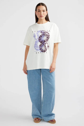 ENA PELLY - DUAL SNAKES TEE - VINTAGE WHITE - PERTH STOCKIST - AUSTRALIAN STOCKIST - WA STOCKIST - AUSTRALIA STOCKIST - AUS STOCKIST - PERTH BOUTIQUE - WA BOUTIQUE - AUS BOUTIQUE - AUSTRALIA BOUTIQUE
