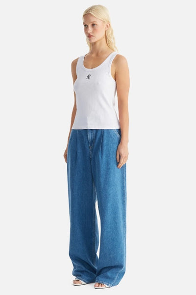 ENA PELLY - KENDALL MONOGRAM TANK - WHITE