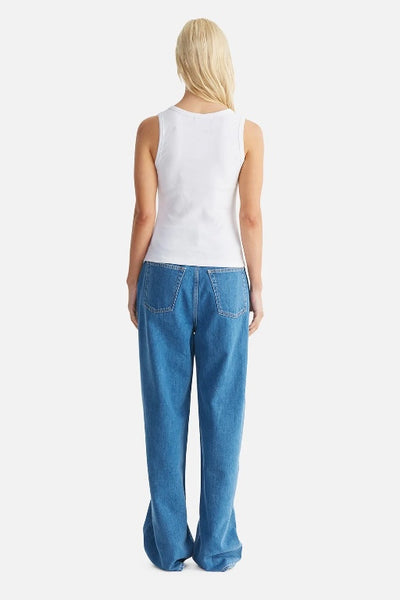 ENA PELLY - KENDALL MONOGRAM TANK - WHITE - PERTH STOCKIST