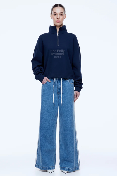 SHOP ENA PELLY KENZIE 1/4 ZIP JUMPER IN NAVY/EP STUDIOS ONLINE