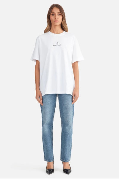 ENA PELLY - LEXI MONOGRAM TEE - WHTE