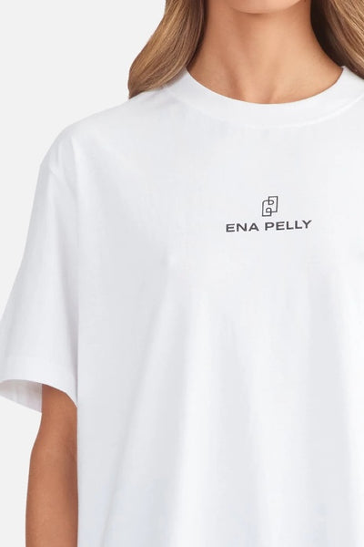 ENA PELLY - LEXI MONOGRAM TEE - WHTE