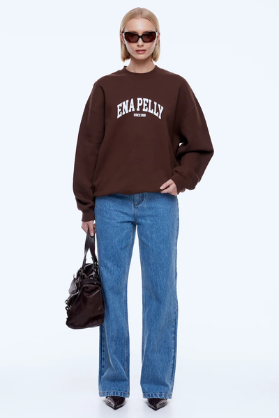 SHOP ENA PELLY MILA OVERSIZED SWEATER IN CHOCOLATE/ENA PELLY ONLINE