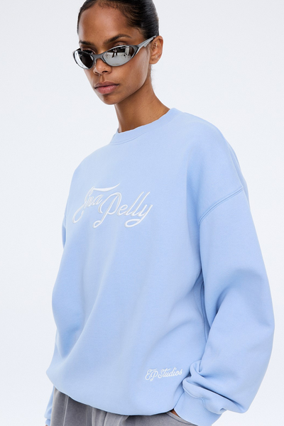 SHOP ENA PELLY MILA OVERSIZED SWEATER IN SOFT BLUE ONLINE