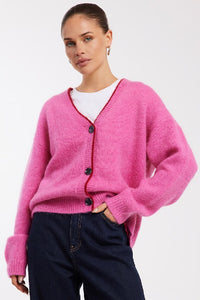 ENA PELLY - NOAH KNIT CARDIGAN - PINK PUNCH - PERTH STOCKIST - AUSTRALIAN STOCKIST - WA STOCKIST - AUSTRALIA STOCKIST - AUS STOCKIST - PERTH BOUTIQUE - WA BOUTIQUE - AUS BOUTIQUE - AUSTRALIA BOUTIQUE