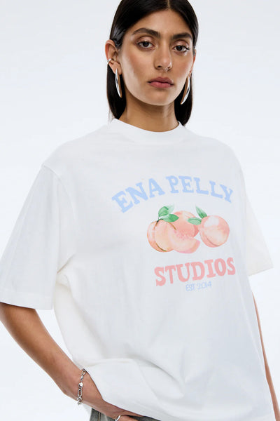 ENA PELLY - PEACHES TEE - VINTAGE WHITE - PERTH BOUTIQUE - AUSTRALIAN BOUTIQUE - WA BOUTIQUE - INTERNATIONAL SHIPPING - USA SHIPPING - PERTH STORES - PERTH STORE - AUSTRALIA - WA - WESTER AUSTRALIA - WOMENS FASHION - FASHION - CLOTHING - WA STOCKIST - PERTH STOCKIST - AUSTRALIAN STOCKIST - STOCKIST
