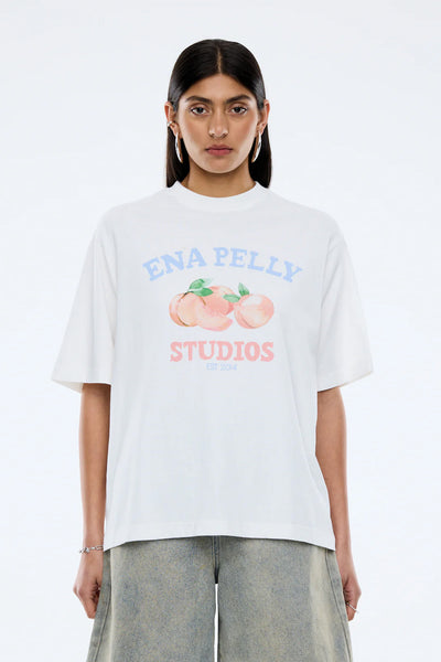 ENA PELLY - PEACHES TEE - VINTAGE WHITE - PERTH BOUTIQUE - AUSTRALIAN BOUTIQUE - WA BOUTIQUE - INTERNATIONAL SHIPPING - USA SHIPPING - PERTH STORES - PERTH STORE - AUSTRALIA - WA - WESTER AUSTRALIA - WOMENS FASHION - FASHION - CLOTHING - WA STOCKIST - PERTH STOCKIST - AUSTRALIAN STOCKIST - STOCKIST