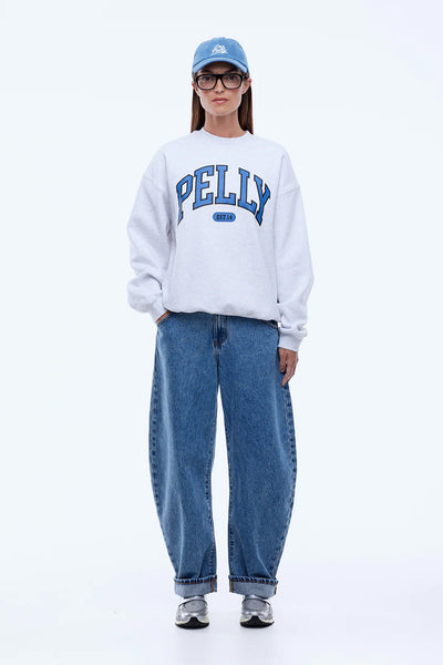 ENA PELLY - PELLY COLLEGIATE SWEATSHIRT - WHITE MARLE - PERTH BOUTIQUE - AUSTRALIAN BOUTIQUE - WA BOUTIQUE - INTERNATIONAL SHIPPING - USA SHIPPING - PERTH STORES - PERTH STORE - AUSTRALIA - WA - WESTER AUSTRALIA - WOMENS FASHION - FASHION - CLOTHING - WA STOCKIST - PERTH STOCKIST - AUSTRALIAN STOCKIST - STOCKIST