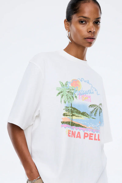ENA PELLY - RIVIERA WATERCOLOUR TEE - VINTAGE WHITE - PERTH BOUTIQUE - AUSTRALIAN BOUTIQUE - WA BOUTIQUE - INTERNATIONAL SHIPPING - USA SHIPPING - PERTH STORES - PERTH STORE - AUSTRALIA - WA - WESTER AUSTRALIA - WOMENS FASHION - FASHION - CLOTHING - WA STOCKIST - PERTH STOCKIST - AUSTRALIAN STOCKIST - STOCKIST