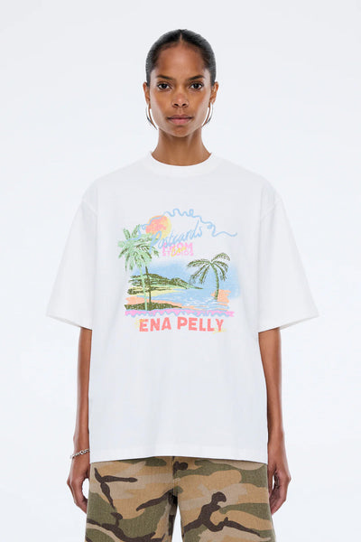ENA PELLY - RIVIERA WATERCOLOUR TEE - VINTAGE WHITE - PERTH BOUTIQUE - AUSTRALIAN BOUTIQUE - WA BOUTIQUE - INTERNATIONAL SHIPPING - USA SHIPPING - PERTH STORES - PERTH STORE - AUSTRALIA - WA - WESTER AUSTRALIA - WOMENS FASHION - FASHION - CLOTHING - WA STOCKIST - PERTH STOCKIST - AUSTRALIAN STOCKIST - STOCKIST