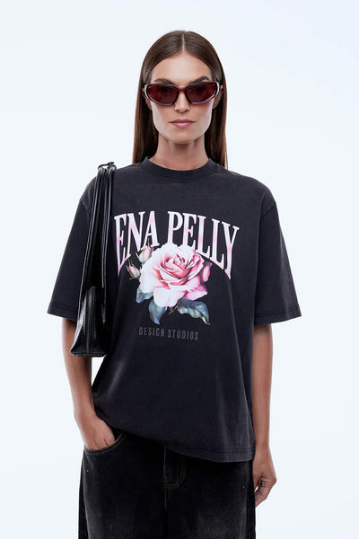 ENA PELLY - ROSE TEE - VINTAGE BLACK