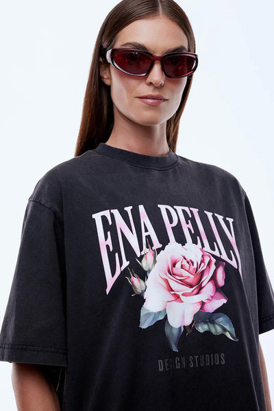 ENA PELLY - ROSE TEE - VINTAGE BLACK