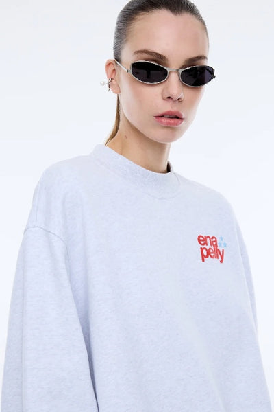 ENA PELLY - SPORT STUDIO SWEATSHIRT - WHITE MARLE - PERTH BOUTIQUE - AUSTRALIAN BOUTIQUE - WA BOUTIQUE - INTERNATIONAL SHIPPING - USA SHIPPING - PERTH STORES - PERTH STORE - AUSTRALIA - WA - WESTER AUSTRALIA - WOMENS FASHION - FASHION - CLOTHING - WA STOCKIST - PERTH STOCKIST - AUSTRALIAN STOCKIST - STOCKIST