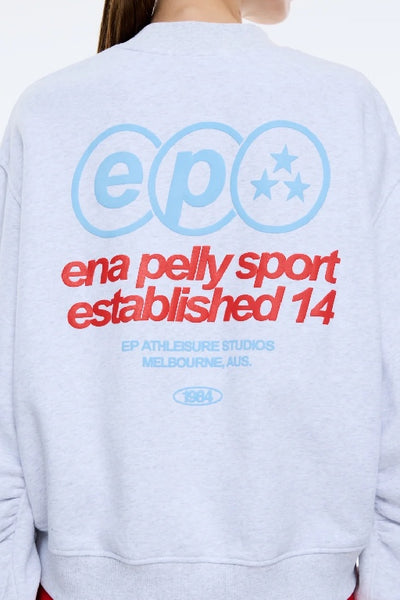 ENA PELLY - SPORT STUDIO SWEATSHIRT - WHITE MARLE - PERTH BOUTIQUE - AUSTRALIAN BOUTIQUE - WA BOUTIQUE - INTERNATIONAL SHIPPING - USA SHIPPING - PERTH STORES - PERTH STORE - AUSTRALIA - WA - WESTER AUSTRALIA - WOMENS FASHION - FASHION - CLOTHING - WA STOCKIST - PERTH STOCKIST - AUSTRALIAN STOCKIST - STOCKIST