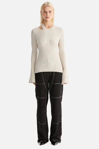 ENA PELLY - TAMSIN KNIT TOP - BIRCH