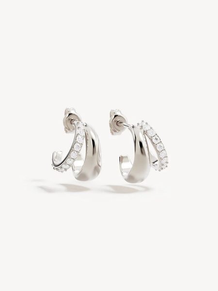 By Charlotte Sterling Silver Eternally Yours Hoops