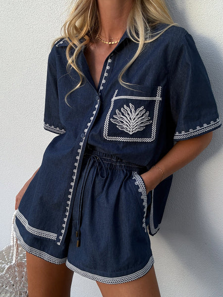 KIVARI - EMILE CHAMBRAY SHIRT - PERTH BOUTIQUE - AUSTRALIAN BOUTIQUE - WA BOUTIQUE - INTERNATIONAL SHIPPING - USA SHIPPING - PERTH STORES - PERTH STORE - AUSTRALIA - WA - WESTER AUSTRALIA - WOMENS FASHION - FASHION - CLOTHING - JEWELLERY - INSTORE - CLICK AND COLLECT - EXPRESS SHIPPING - LOCAL - WA STOCKIST - PERTH STOCKIST - AUSTRALIAN STOCKIST - STOCKIST