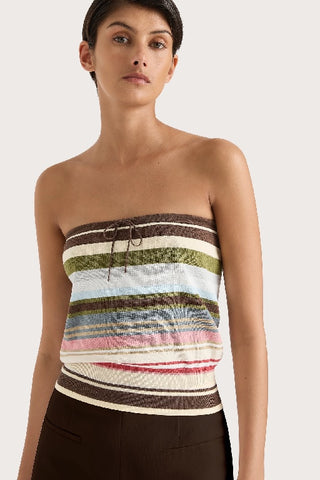 FAITHFULL THE BRAND - ARLETTE STRAPLESS TOP - MELEU STRIPE MULTI - PERTH STOCKIST - AUSTRALIAN STOCKIST - WA STOCKIST - AUSTRALIA STOCKIST - AUS STOCKIST - PERTH BOUTIQUE - WA BOUTIQUE - AUS BOUTIQUE - AUSTRALIA BOUTIQUE