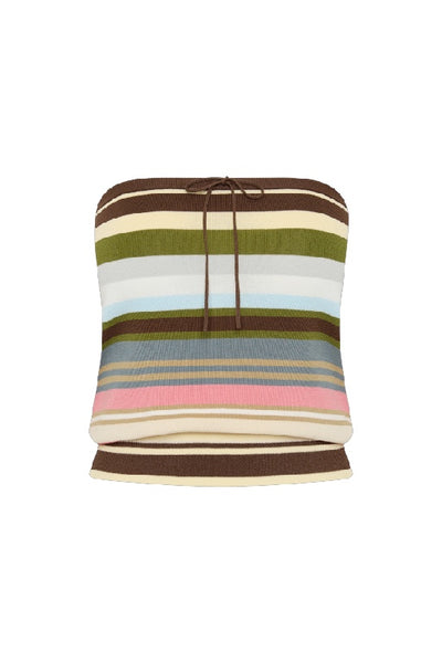 FAITHFULL THE BRAND - ARLETTE STRAPLESS TOP - MELEU STRIPE MULTI - PERTH STOCKIST - AUSTRALIAN STOCKIST - WA STOCKIST - AUSTRALIA STOCKIST - AUS STOCKIST - PERTH BOUTIQUE - WA BOUTIQUE - AUS BOUTIQUE - AUSTRALIA BOUTIQUE