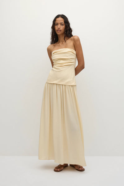 FAITHFULL THE BRAND - HEDY MAXI DRESS - BUTTER - PERTH BOUTIQUE - AUSTRALIAN BOUTIQUE - WA BOUTIQUE - INTERNATIONAL SHIPPING - USA SHIPPING - PERTH STORES - PERTH STORE - AUSTRALIA - WA - WESTER AUSTRALIA - WOMENS FASHION - FASHION - CLOTHING - WA STOCKIST - PERTH STOCKIST - AUSTRALIAN STOCKIST - STOCKIST