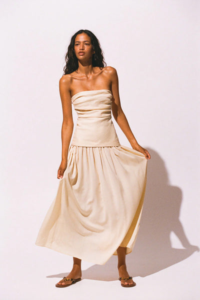 FAITHFULL THE BRAND - HEDY MAXI DRESS - BUTTER - PERTH BOUTIQUE - AUSTRALIAN BOUTIQUE - WA BOUTIQUE - INTERNATIONAL SHIPPING - USA SHIPPING - PERTH STORES - PERTH STORE - AUSTRALIA - WA - WESTER AUSTRALIA - WOMENS FASHION - FASHION - CLOTHING - WA STOCKIST - PERTH STOCKIST - AUSTRALIAN STOCKIST - STOCKIST