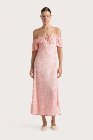 FAITHFULL THE BRAND - MENTON MIDI DRESS - CALLA VERMILLION
