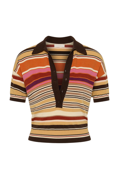 FAITHFULL THE BRAND - SABLE POLO SHIRT - MURANO AMBER - PERTH BOUTIQUE - AUSTRALIAN BOUTIQUE - WA BOUTIQUE - INTERNATIONAL SHIPPING - USA SHIPPING - PERTH STORES - PERTH STORE - AUSTRALIA - WA - WESTER AUSTRALIA - WOMENS FASHION - FASHION - CLOTHING - WA STOCKIST - PERTH STOCKIST - AUSTRALIAN STOCKIST - STOCKIST