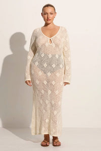 FAITHFULL THE BRAND - SERENA POINTELLE KNIT DRESS - OFF WHITE