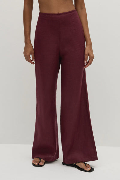 FAITHFULL THE BRAND - SYNA PANT - BORDEAUX - PERTH BOUTIQUE - AUSTRALIAN BOUTIQUE - WA BOUTIQUE - INTERNATIONAL SHIPPING - USA SHIPPING - PERTH STORES - PERTH STORE - AUSTRALIA - WA - WESTER AUSTRALIA - WOMENS FASHION - FASHION - CLOTHING - WA STOCKIST - PERTH STOCKIST - AUSTRALIAN STOCKIST - STOCKIST