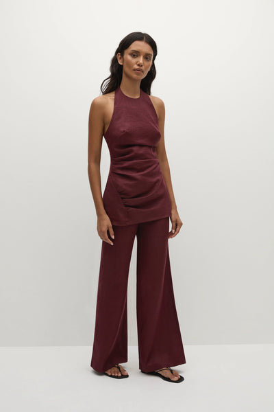 FAITHFULL THE BRAND - SYNA PANT - BORDEAUX - PERTH BOUTIQUE - AUSTRALIAN BOUTIQUE - WA BOUTIQUE - INTERNATIONAL SHIPPING - USA SHIPPING - PERTH STORES - PERTH STORE - AUSTRALIA - WA - WESTER AUSTRALIA - WOMENS FASHION - FASHION - CLOTHING - WA STOCKIST - PERTH STOCKIST - AUSTRALIAN STOCKIST - STOCKIST