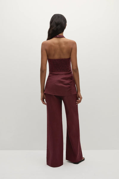 FAITHFULL THE BRAND - SYNA PANT - BORDEAUX - PERTH BOUTIQUE - AUSTRALIAN BOUTIQUE - WA BOUTIQUE - INTERNATIONAL SHIPPING - USA SHIPPING - PERTH STORES - PERTH STORE - AUSTRALIA - WA - WESTER AUSTRALIA - WOMENS FASHION - FASHION - CLOTHING - WA STOCKIST - PERTH STOCKIST - AUSTRALIAN STOCKIST - STOCKIST