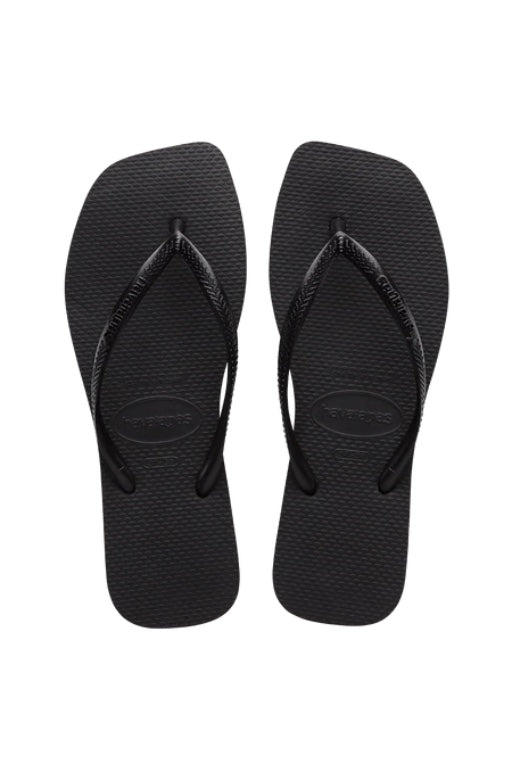 HAVAIANAS - SLIM SQUARE TOE THONG - BLACK